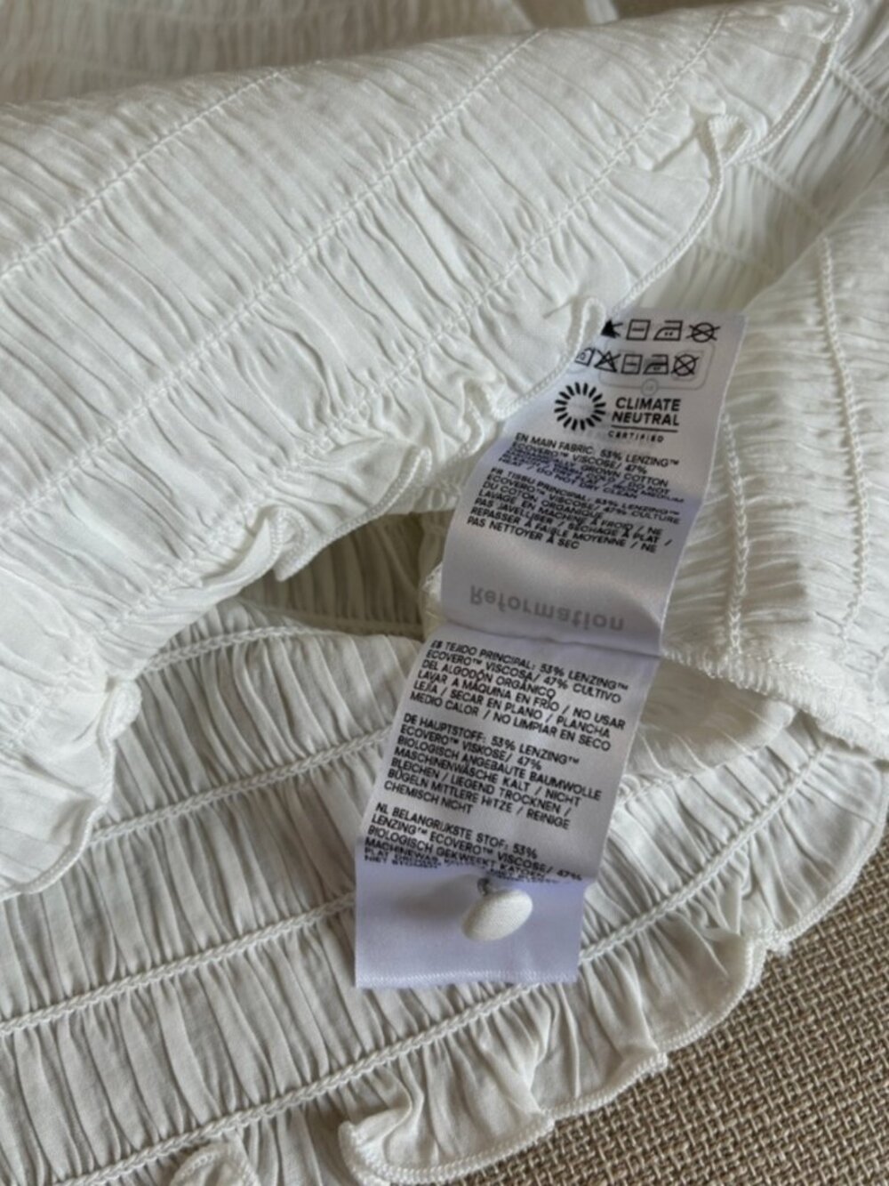 ✨ SALE Reformation Adri Tank Top Small White Stretchy Causal French - Picture 7 of 9